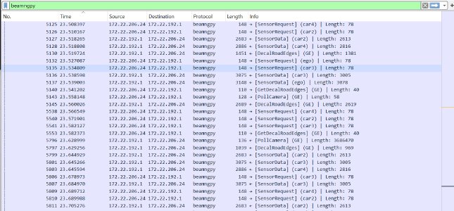 Debugging BeamNGpy using Wireshark