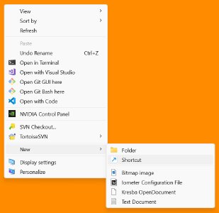 Create a new shortcut in the desired location