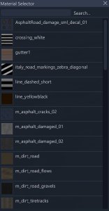 Material Selection Window