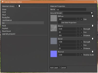 Terrain Material Editor window